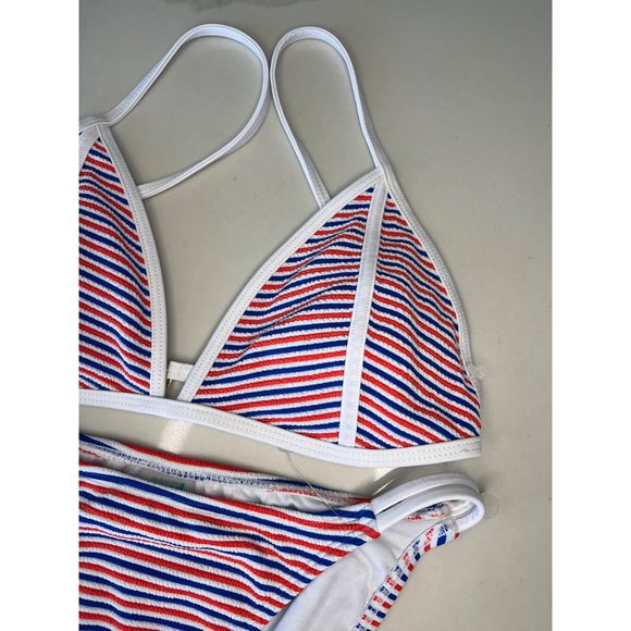 Sand Castle Bikini NWOT size M Red white and Blue striped - Picture 4 of 9